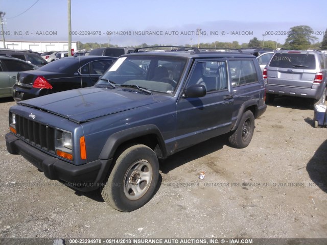 1J4FJ27S2WL246110 - 1998 JEEP CHEROKEE SE BLUE photo 2