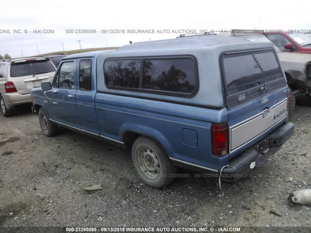 1FTCR14T1GPB50228 - 1986 FORD RANGER SUPER CAB BLUE photo 3