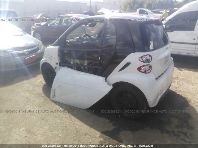 WMEEJ3BA3EK783225 - 2014 SMART FORTWO PURE/PASSION WHITE photo 3