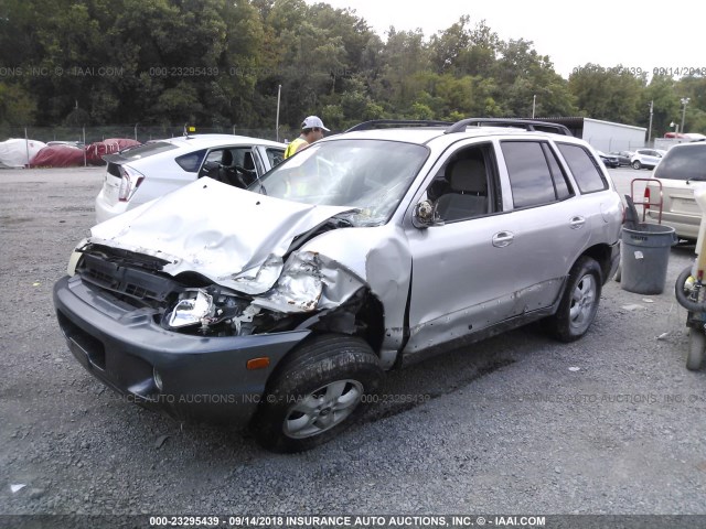 KM8SC13D05U989823 - 2005 HYUNDAI SANTA FE GLS/LX SILVER photo 2