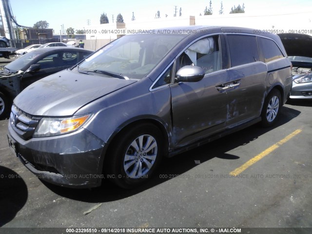 5FNRL5H66GB004490 - 2016 HONDA ODYSSEY EXL GRAY photo 2