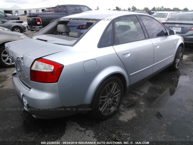 WAUJC68EX3A200667 - 2003 AUDI A4 1.8T SILVER photo 4