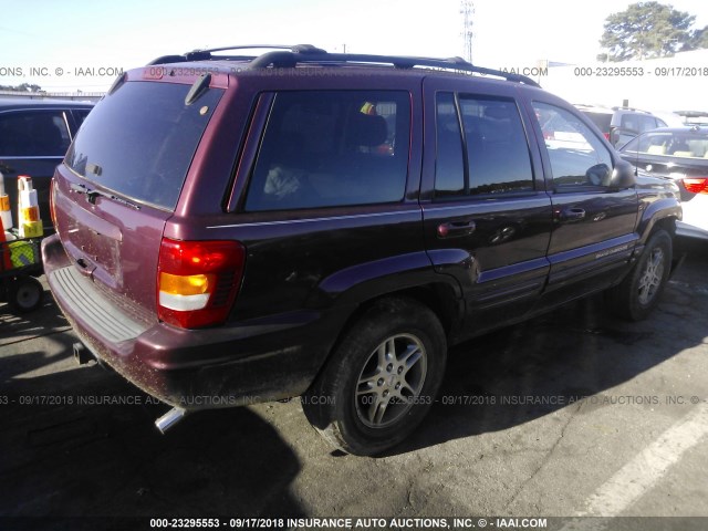 1J4G258S0YC425105 - 2000 JEEP GRAND CHEROKEE LIMITED MAROON photo 4