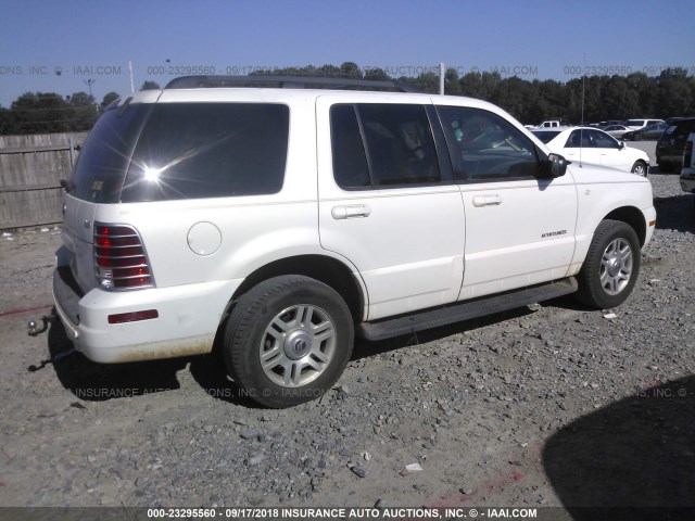 4M2ZU86K32ZJ38207 - 2002 MERCURY MOUNTAINEER  WHITE photo 4