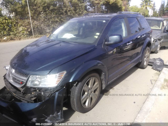 3C4PDCDG1ET101148 - 2014 DODGE JOURNEY LIMITED BLUE photo 2