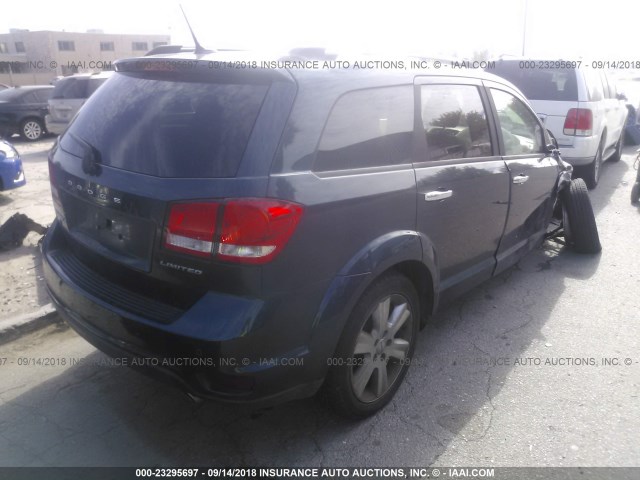 3C4PDCDG1ET101148 - 2014 DODGE JOURNEY LIMITED BLUE photo 4