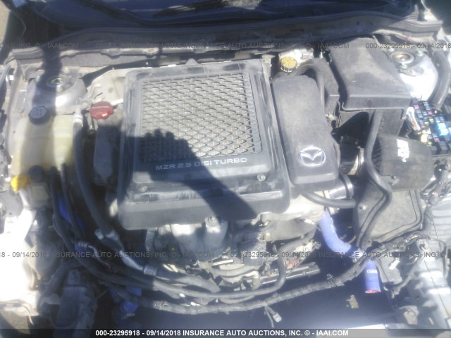 JM1BL1K45B1414992 - 2011 MAZDA SPEED 3 SILVER photo 10