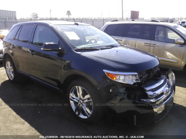 2FMDK3JCXDBC12555 - 2013 FORD EDGE SEL BLACK photo 1