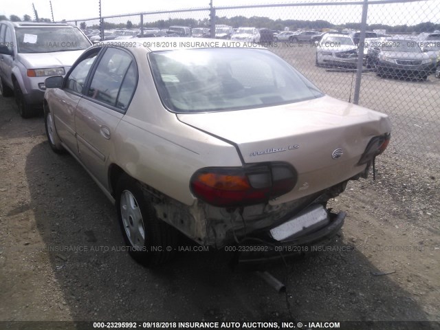 1G1NE52J816208189 - 2001 CHEVROLET MALIBU LS ოქროსფერი ფოტო 3