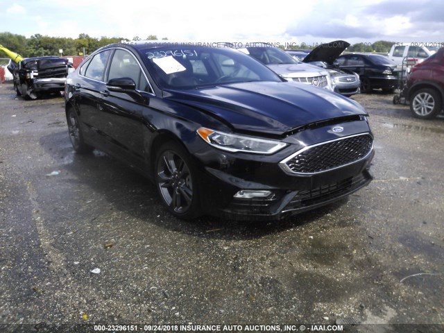 3FA6P0VP4HR219153 - 2017 FORD FUSION SPORT BLACK photo 1