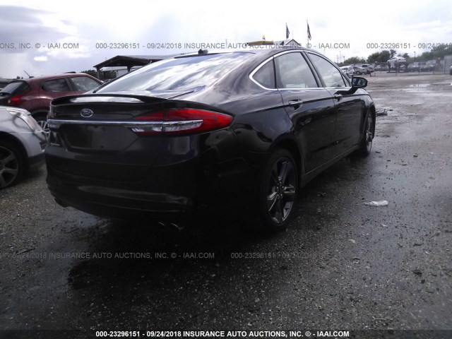 3FA6P0VP4HR219153 - 2017 FORD FUSION SPORT BLACK photo 4