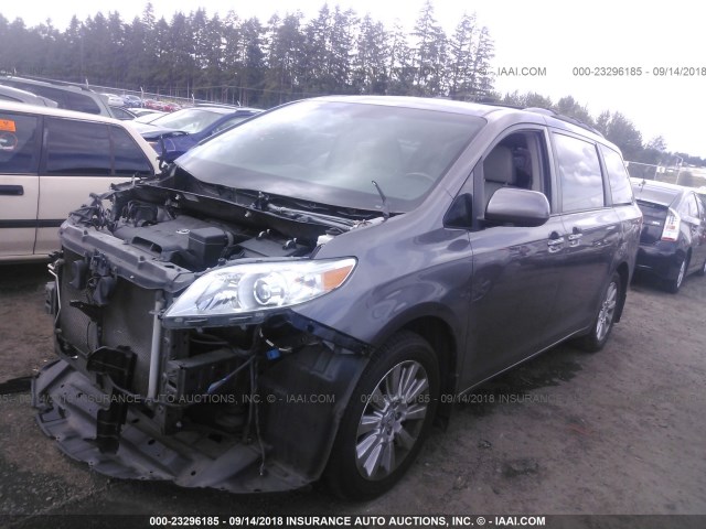 5TDDK3DC1BS012398 - 2011 TOYOTA SIENNA XLE/LIMITED GRAY photo 2