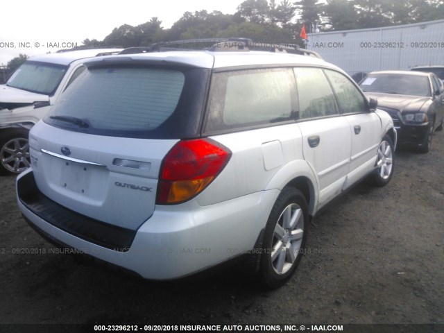 4S4BP61C177319310 - 2007 SUBARU LEGACY OUTBACK 2.5I WHITE photo 4