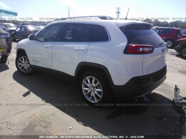 1C4PJLDB3HW526205 - 2017 JEEP CHEROKEE LIMITED WHITE photo 3