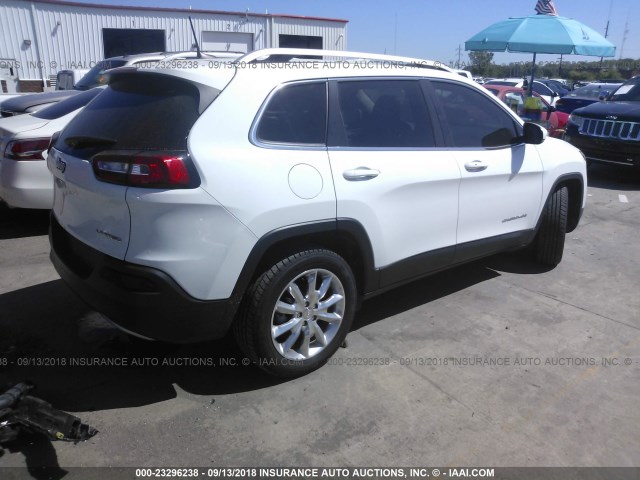 1C4PJLDB3HW526205 - 2017 JEEP CHEROKEE LIMITED WHITE photo 4