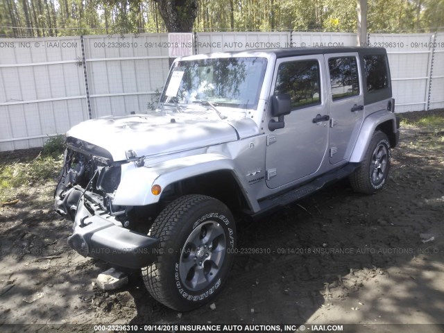 1C4HJWEG2JL922150 - 2018 JEEP WRANGLER UNLIMITED SAHARA GRAY photo 2