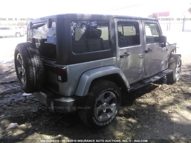 1C4HJWEG2JL922150 - 2018 JEEP WRANGLER UNLIMITED SAHARA ნაცრისფერი ფოტო 4