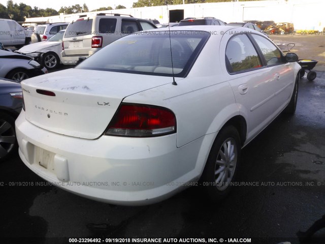 1C3EL46X02N352062 - 2002 CHRYSLER SEBRING LX WHITE photo 4