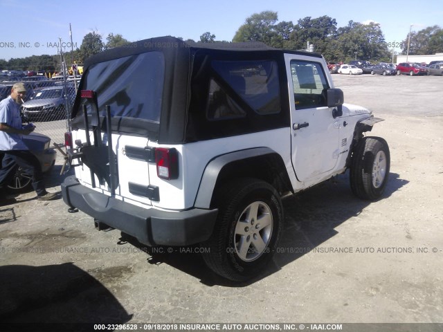 1C4AJWAG1EL155498 - 2014 JEEP WRANGLER SPORT WHITE photo 4