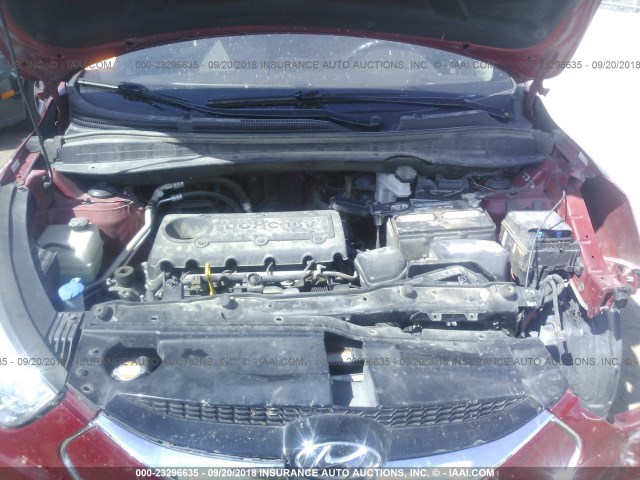 KM8JU3AC1BU148250 - 2011 HYUNDAI TUCSON GLS/LIMITED წითელი ფოტო 10