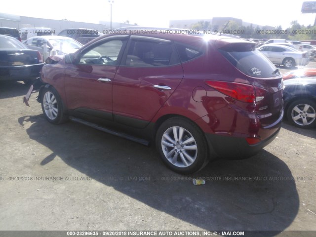 KM8JU3AC1BU148250 - 2011 HYUNDAI TUCSON GLS/LIMITED RED photo 3