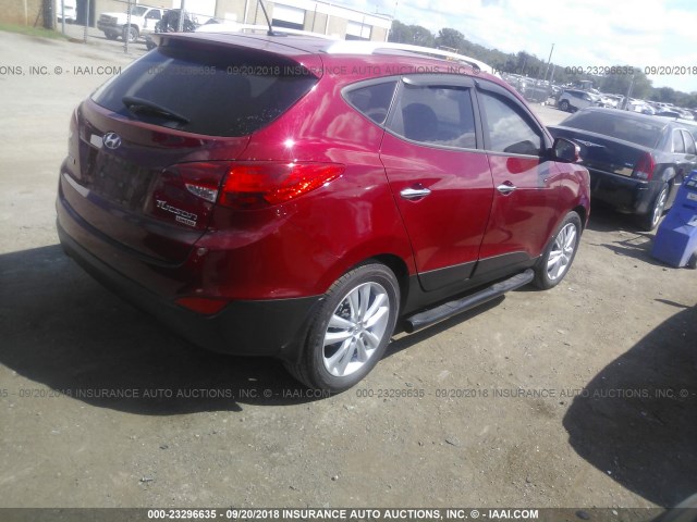 KM8JU3AC1BU148250 - 2011 HYUNDAI TUCSON GLS/LIMITED RED photo 4