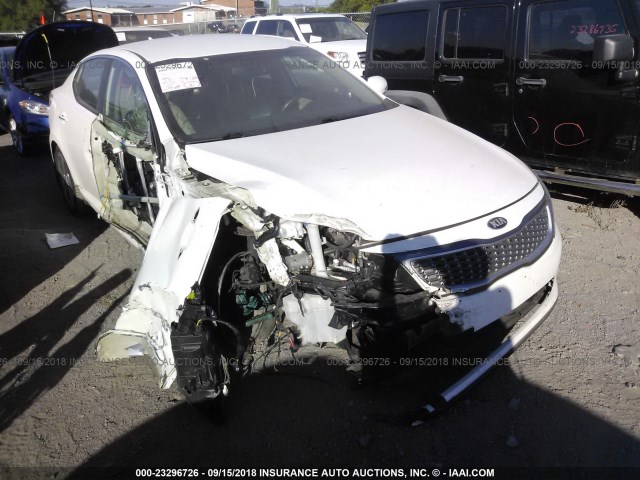 KNAGN4AD5F5091722 - 2015 KIA OPTIMA HYBRID WHITE photo 1