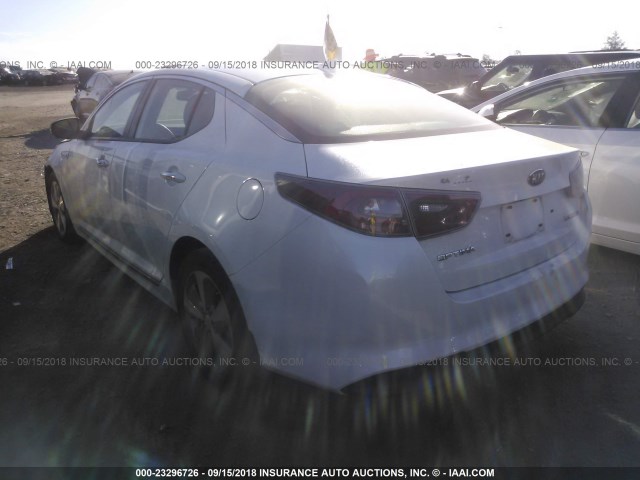 KNAGN4AD5F5091722 - 2015 KIA OPTIMA HYBRID WHITE photo 3