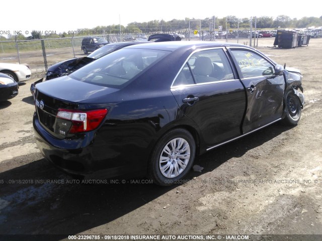 4T1BD1FK8CU054439 - 2012 TOYOTA CAMRY HYBRID/LE/XLE BLACK photo 4