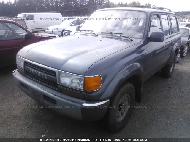 JT3FJ80W7M0013607 - 1991 TOYOTA LAND CRUISER FJ80 GRAY photo 2