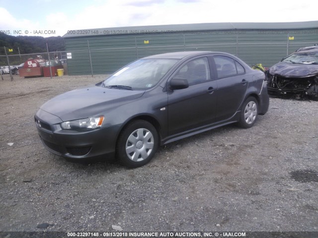 JA32U1FU0AU007097 - 2010 MITSUBISHI LANCER DE GRAY photo 2