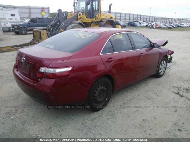 4T1BE46K07U119305 - 2007 TOYOTA CAMRY NEW GENERAT CE/LE/XLE/SE RED photo 4