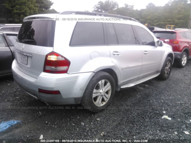 4JGBF71E87A148102 - 2007 MERCEDES-BENZ GL 450 4MATIC SILVER photo 4