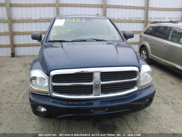 1D4HB58236F164710 - 2006 DODGE DURANGO LIMITED BLUE photo 6