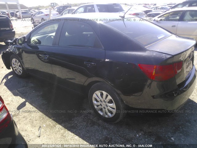 KNAFU4A26D5709771 - 2013 KIA FORTE EX BLACK photo 3