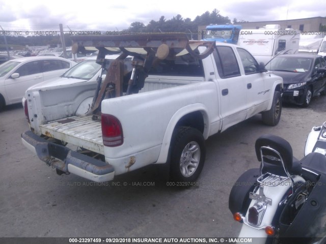 1B7GG2AX81S137808 - 2001 DODGE DAKOTA QUAD WHITE photo 4