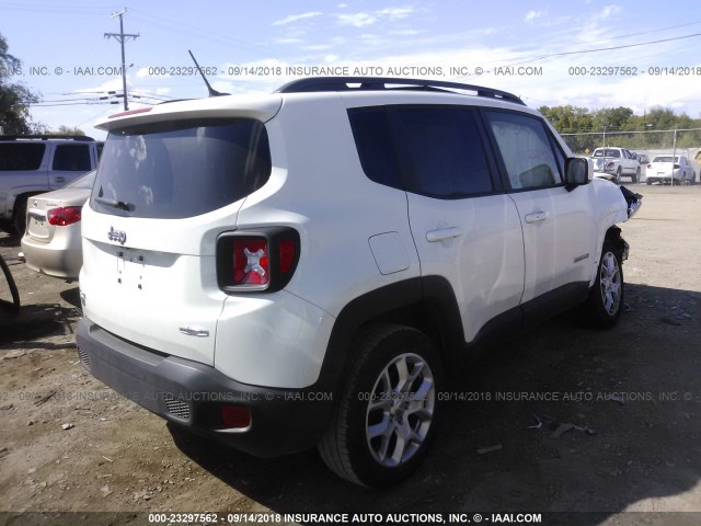 ZACCJBBB8HPF97649 - 2017 JEEP RENEGADE LATITUDE WHITE photo 4