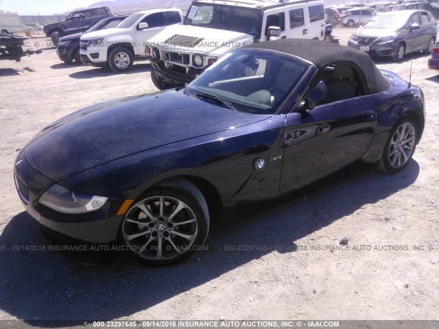 4USBU335X7LW72608 - 2007 BMW Z4 3.0 BLUE photo 2