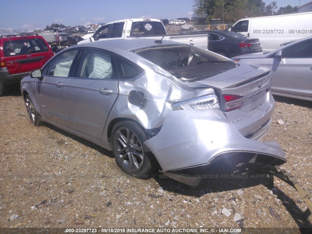 3FA6P0LU4HR182694 - 2017 FORD FUSION SE HYBRID SILVER photo 3