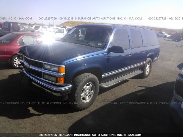 3GNFK16R7VG173797 - 1997 CHEVROLET SUBURBAN K1500 BLUE photo 2