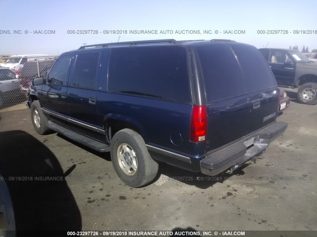 3GNFK16R7VG173797 - 1997 CHEVROLET SUBURBAN K1500 BLUE photo 3