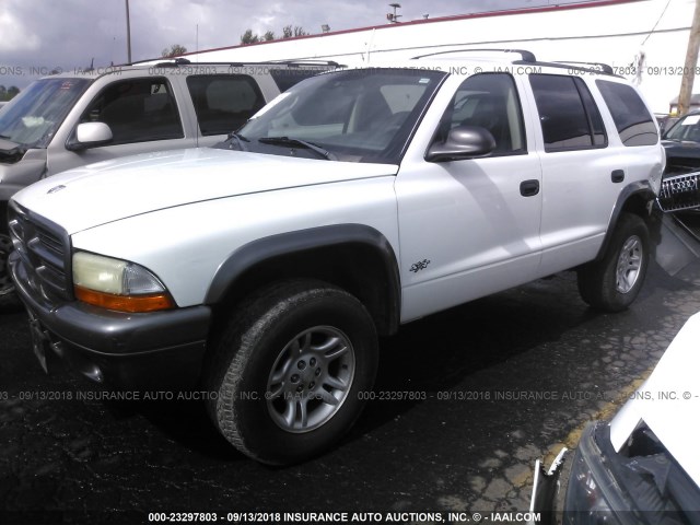 1B4HS38N12F151487 - 2002 DODGE DURANGO SPORT/SXT WHITE photo 2