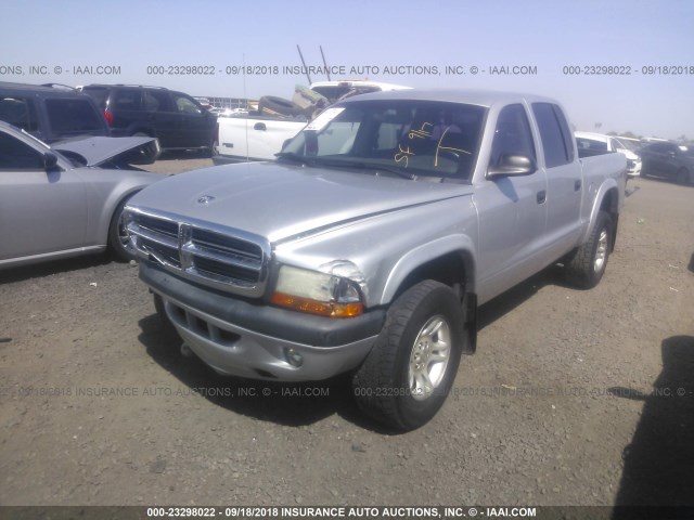 1D7HG38N74S501418 - 2004 DODGE DAKOTA QUAD SPORT SILVER photo 2