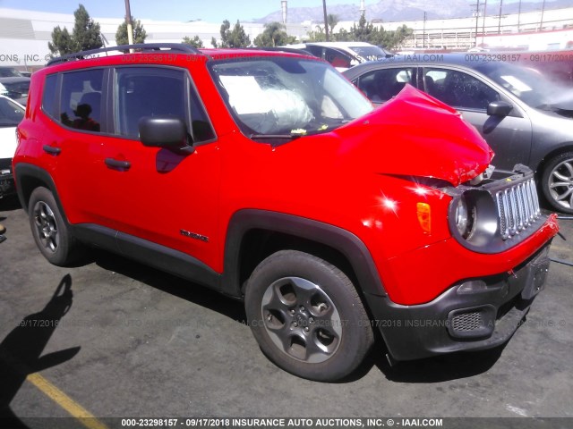 ZACCJAAH4HPE51359 - 2017 JEEP RENEGADE SPORT RED photo 1