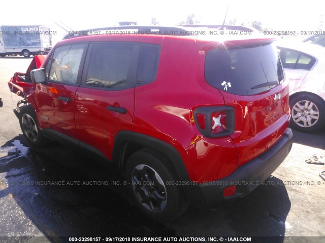 ZACCJAAH4HPE51359 - 2017 JEEP RENEGADE SPORT RED photo 3