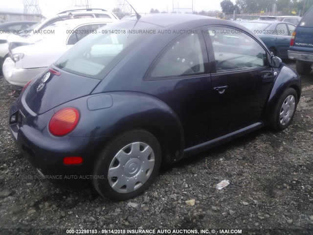 3VWBK21C21M451997 - 2001 VOLKSWAGEN NEW BEETLE GL 蓝色 照片 4