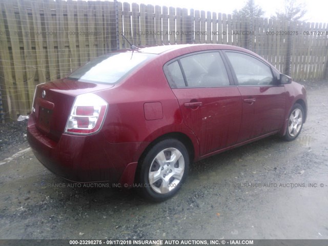 3N1AB61E98L689520 - 2008 NISSAN SENTRA 2.0/2.0S/2.0SL RED photo 4