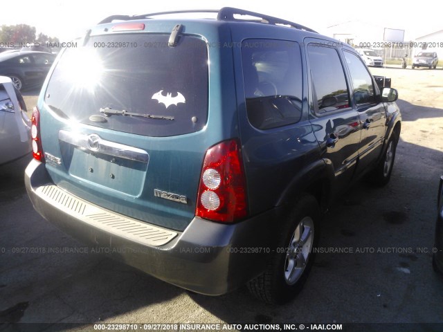 4F2YZ94185KM10895 - 2005 MAZDA TRIBUTE S BLUE photo 4