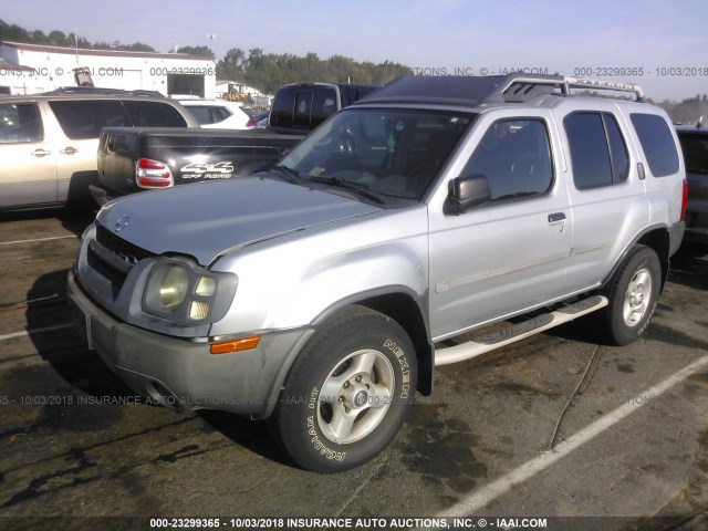 5N1ED28T02C543785 - 2002 NISSAN XTERRA XE/SE SILVER photo 2