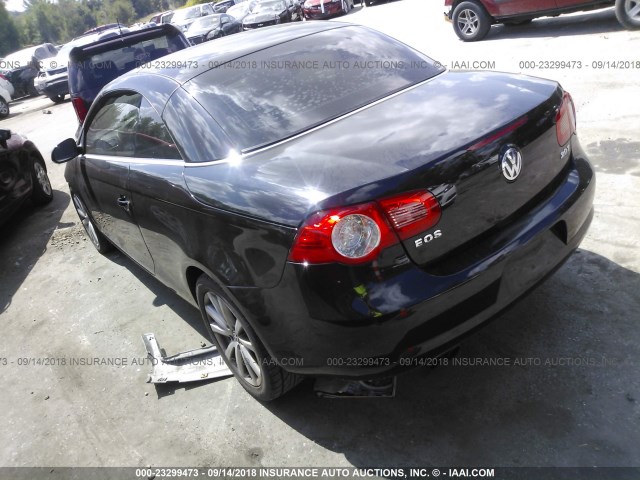 WVWBA71F27V011869 - 2007 VOLKSWAGEN EOS 2.0T BLACK photo 3